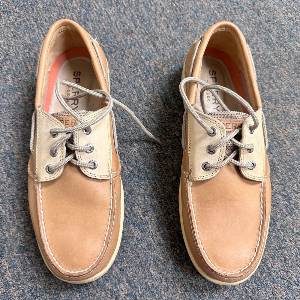 Men Sperry Gamefish 3-Eye Dark Tan Shoes